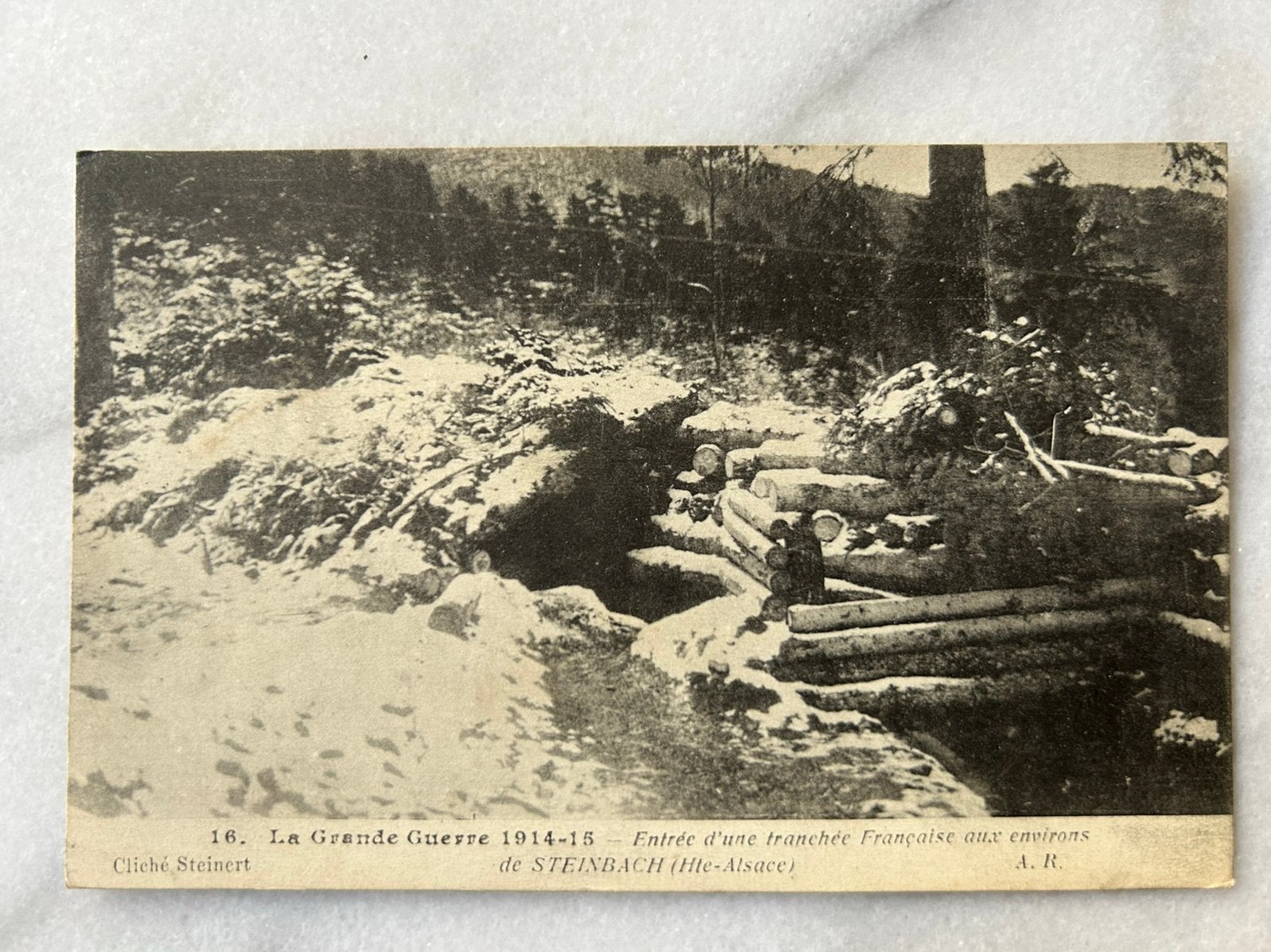 Wo1: ak loopgraaf Steinbach Haute Alsace, Ophalen of Verzenden, Landmacht, Nederland, Foto of Poster