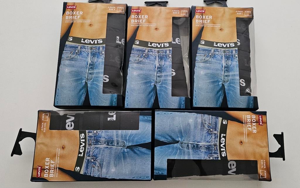 Originele Levi's boxershorts ! Per 4 verpakt. Maat S en M, Kleding | Heren, Ondergoed, Ophalen of Verzenden, Zwart, Levi’s, Boxer
