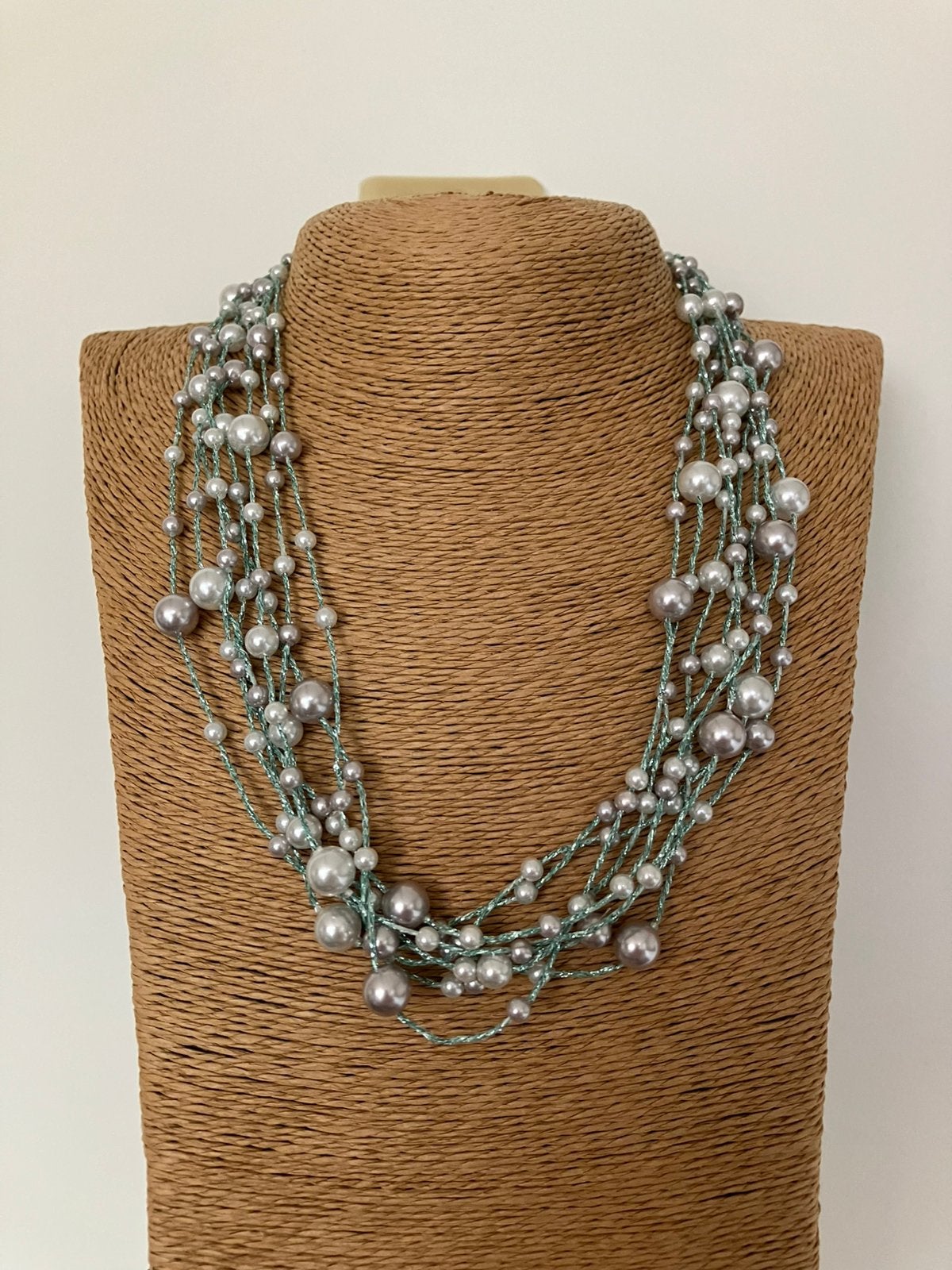 Nieuwe ketting met parels en kralen, Verzenden, Nieuw, Blauw, Overige materialen