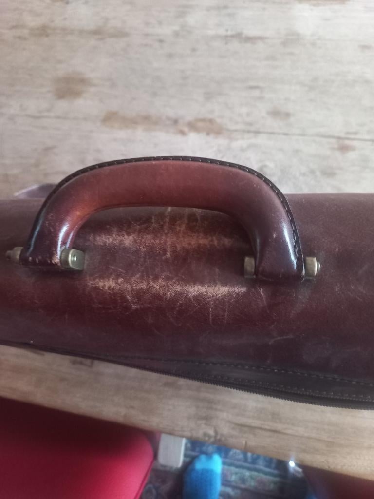 Leren Laptoptas / Aktetas - La Moda, Overige merken, Gebruikt, Bruin, Ophalen of Verzenden