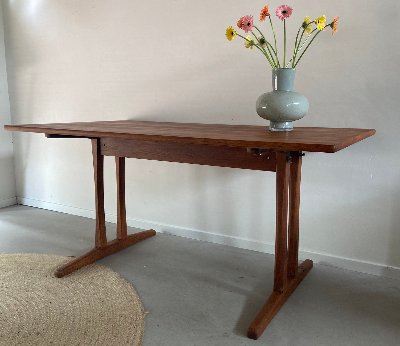 Midcentury vintage C18 Shaker eettafel  Børge Mogensen 160, Ophalen, Gebruikt, Eikenhout, 50 tot 100 cm