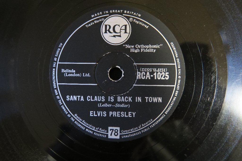 Elvis Presley Santa claus is back in town 78 toeren kerst, Ophalen of Verzenden, Gebruikt