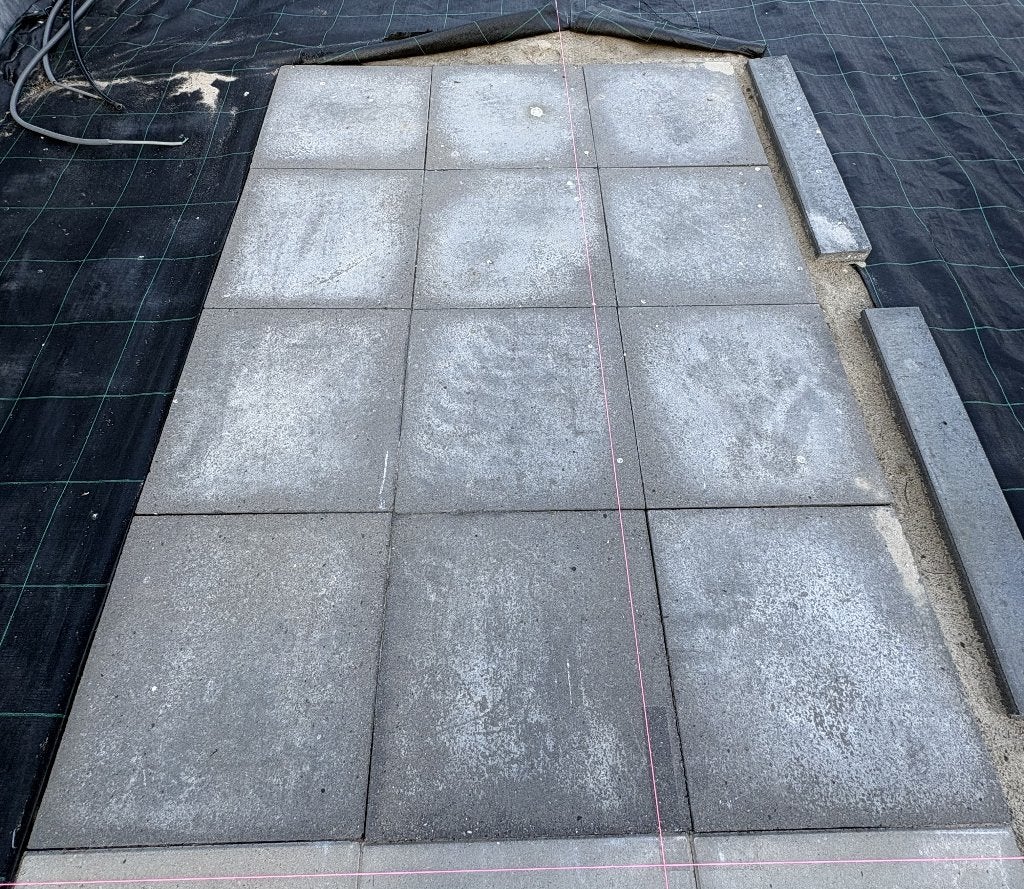 12 Antraciet Betontegels 60x60x4,5 cm (ca. 4,3 m²), Tuin en Terras, Ophalen, Gebruikt, Minder dan 5 m², Beton