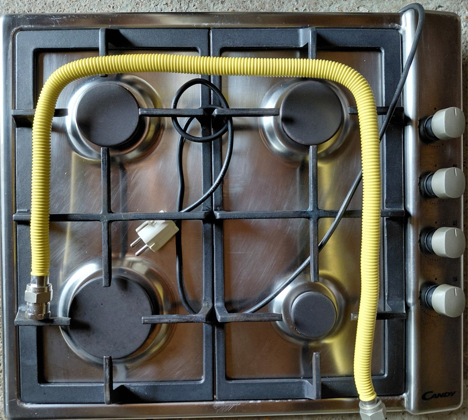 Candy gaskookplaat met elektrische ontsteking, Witgoed en Apparatuur, Kookplaten, Ophalen, Gebruikt, 4 kookzones, Inbouw