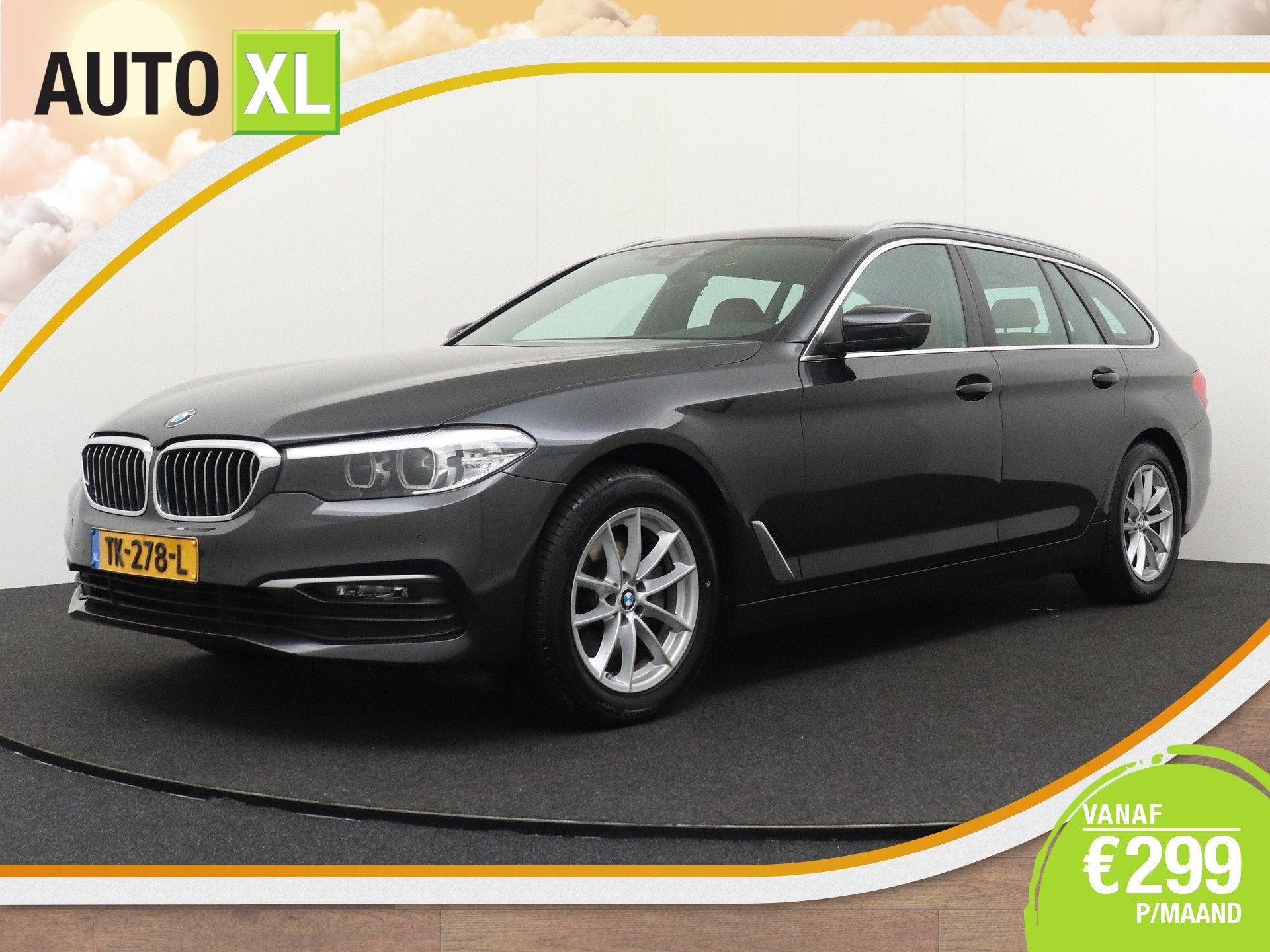 BMW 5 Serie Touring 520i 184 PK High.Exe Trekhaak Leder Elek, Auto's, Automaat, Achterwielaandrijving, Euro 6, 2000 kg