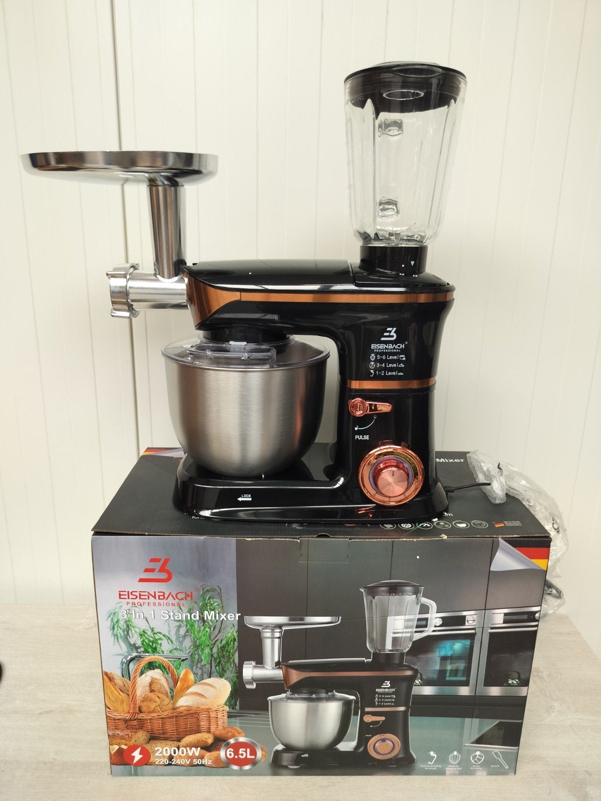 6.5 L Keukenrobot  2000W Foodprocessor  Blender & Vleesmolen, Ophalen, Overige typen, Kunststof, Nieuw