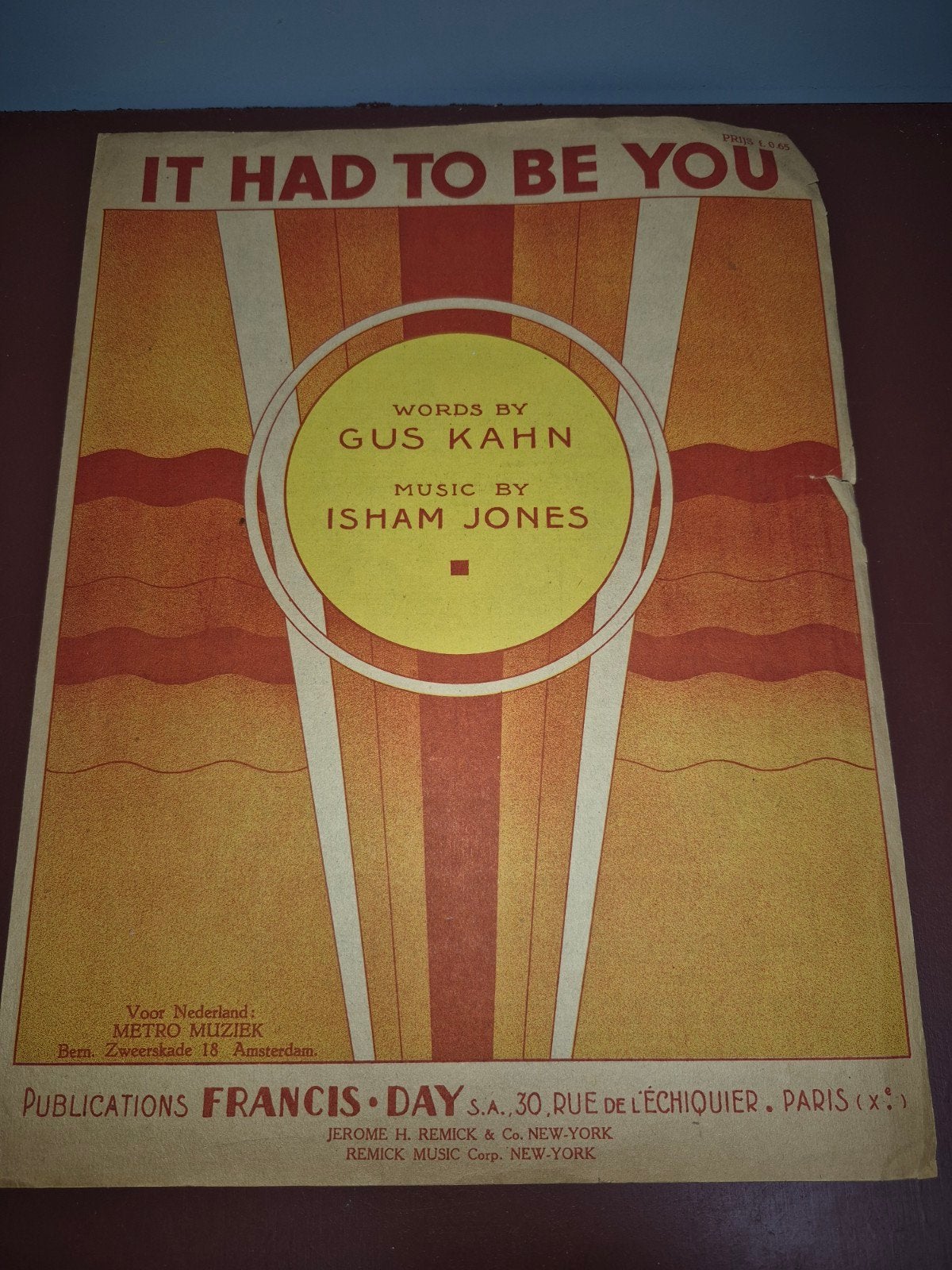 Vintage bladmuziek: It Had To Be You (Gus Kahn/Isham Jones), Muziek en Instrumenten, Piano, Gebruikt, Filmmuziek en Soundtracks