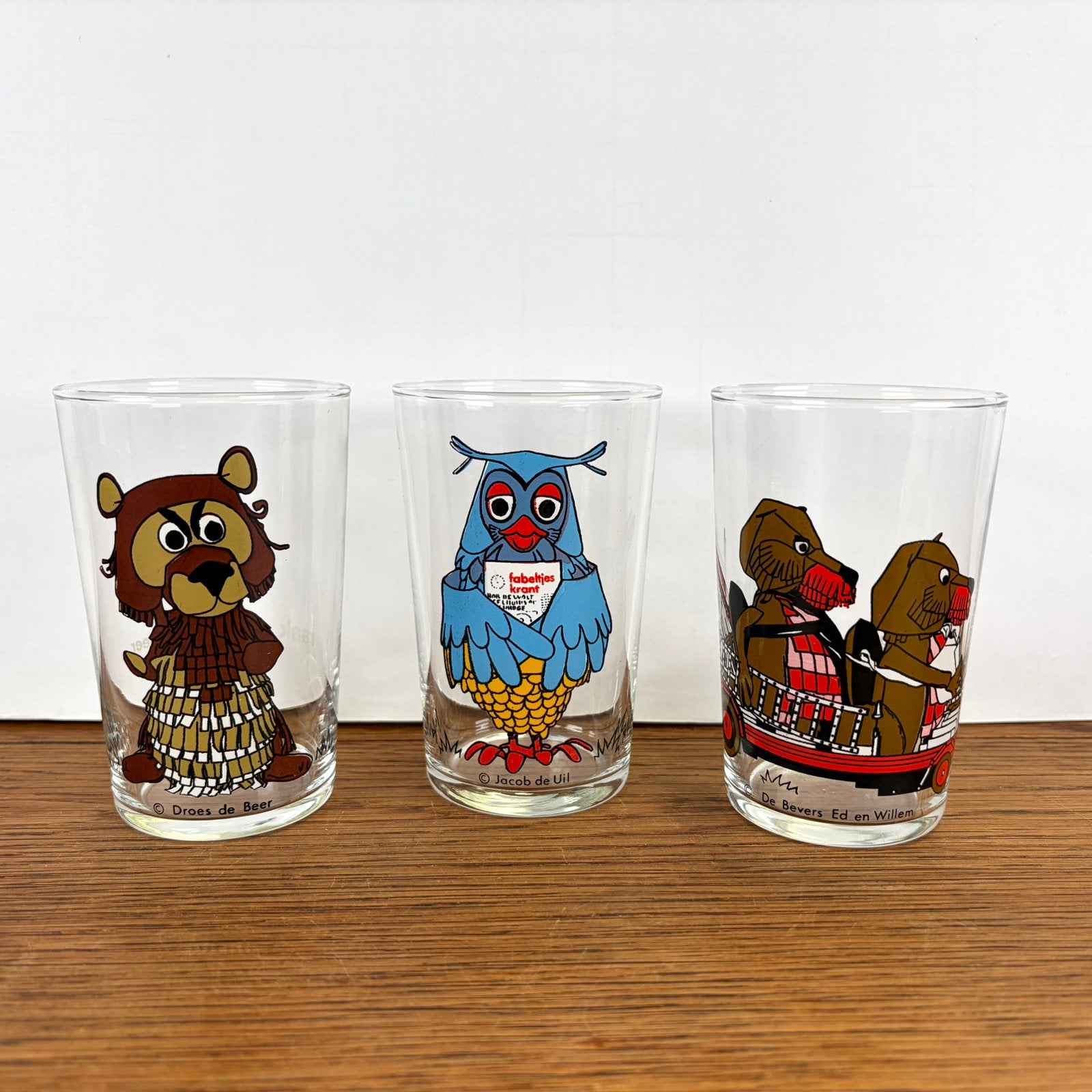 3 glazen Fabeltjeskrant, Ophalen of Verzenden
