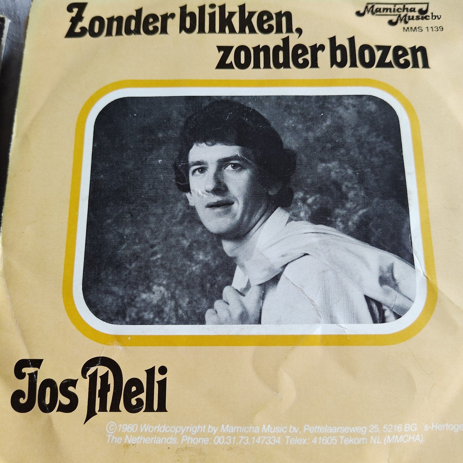 Jos Meli - Zonder blikken, zonder blozen (Single), Ophalen of Verzenden, Gebruikt, 7 inch, Schlager