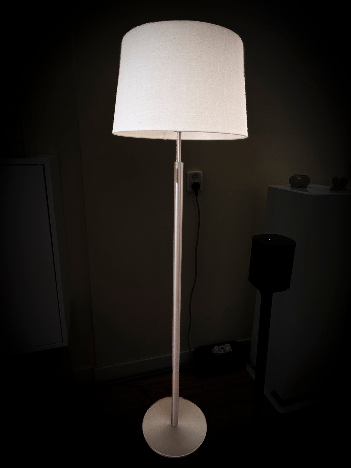 Moderne HighLight vloerlamp met linnen kap, Ophalen, Zo goed als nieuw, Metaal, Modern