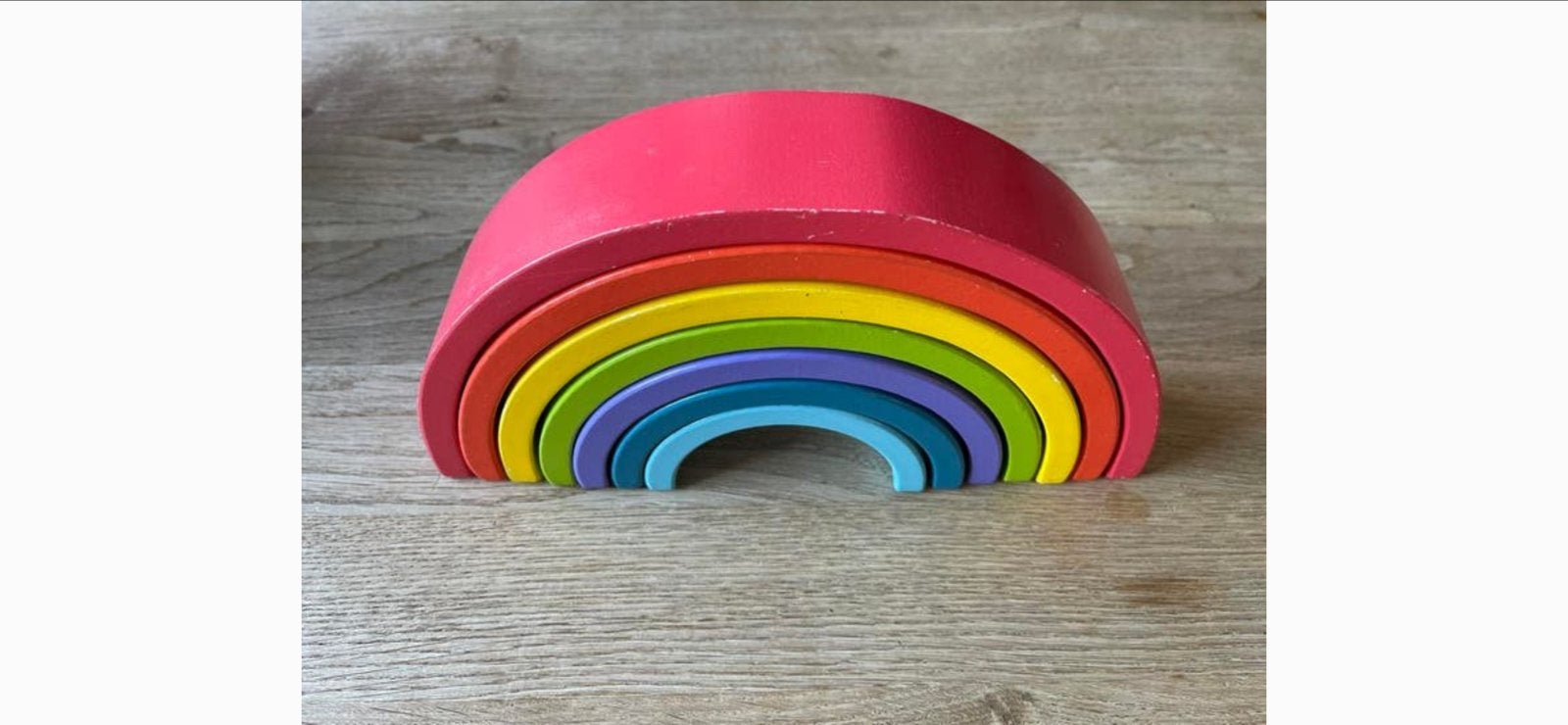 Houten Regenboog Stapeltoren Speelgoed, Ophalen of Verzenden, Gebruikt, Overige typen