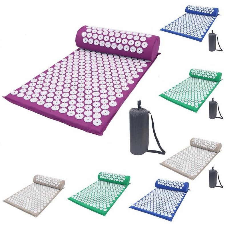 Massage Mat Met Kussen / Yoga Masseren Stress Acupunctuur, Verzenden, Nieuw, Massagestoel of Kussen