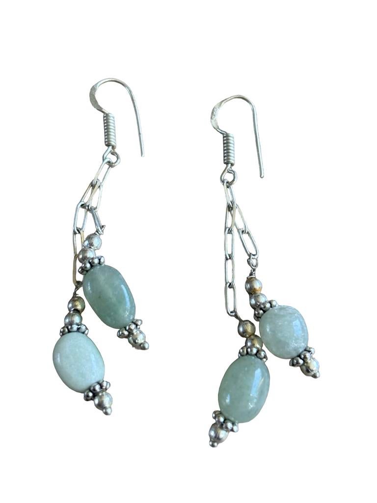 Aquamarijn Edelsteen Oorbellen Handgemaakte Sieraden, Hangers, Blauw, Nieuw, Ophalen of Verzenden