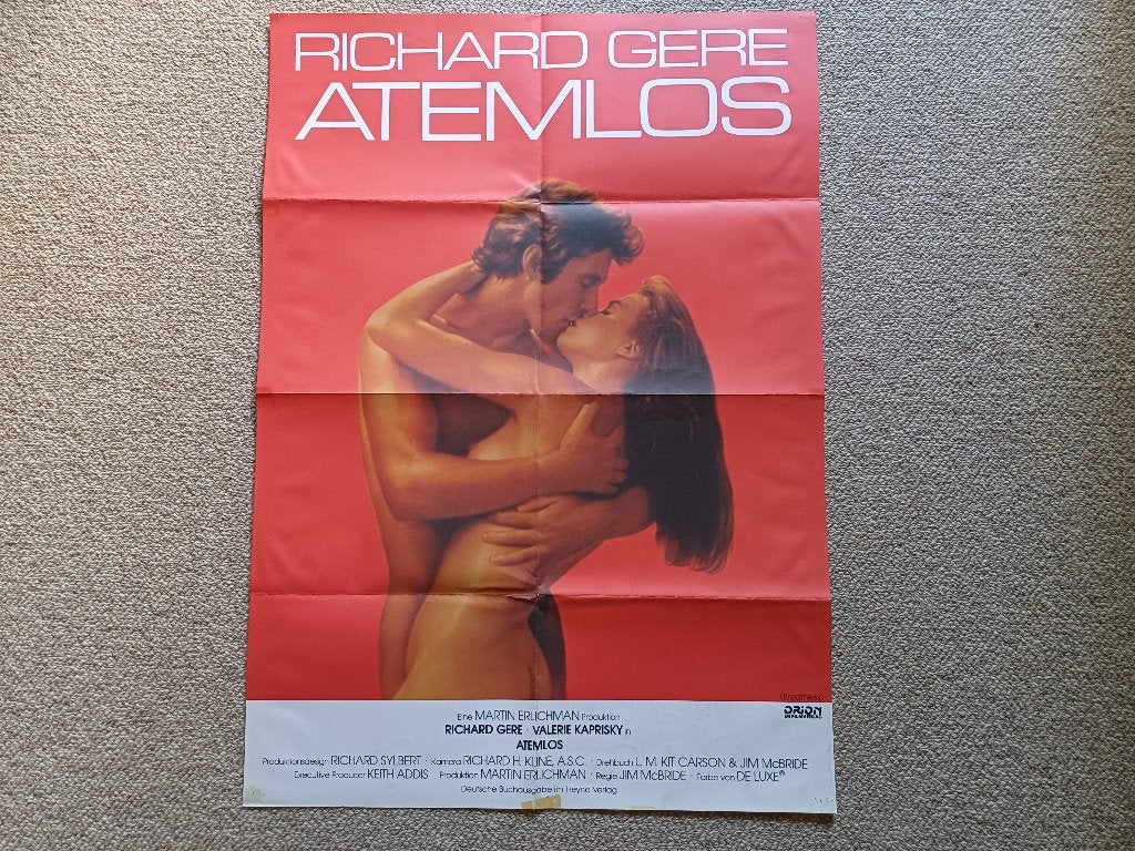 BREATHLESS     filmposter., Verzamelen, Verzenden, A1 t/m A3, Film en Tv, Rechthoekig Staand