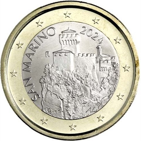 1 Euro San Marino 2024 - De Tweede Toren - UNC, Verzenden, San Marino, 1 euro, Losse munt