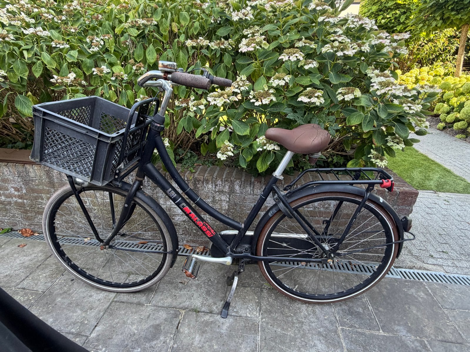 Cortina Transportfiets Dames - Zwart met mand, Fietsen en Brommers, Fietsen | Dames | Damesfietsen, Gebruikt, Versnellingen, 50 tot 53 cm