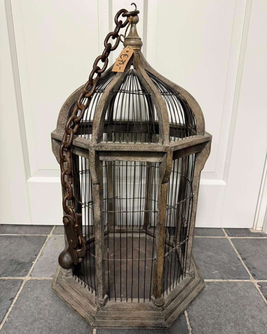 Antieke ( sier ) vogel kooi, Ophalen