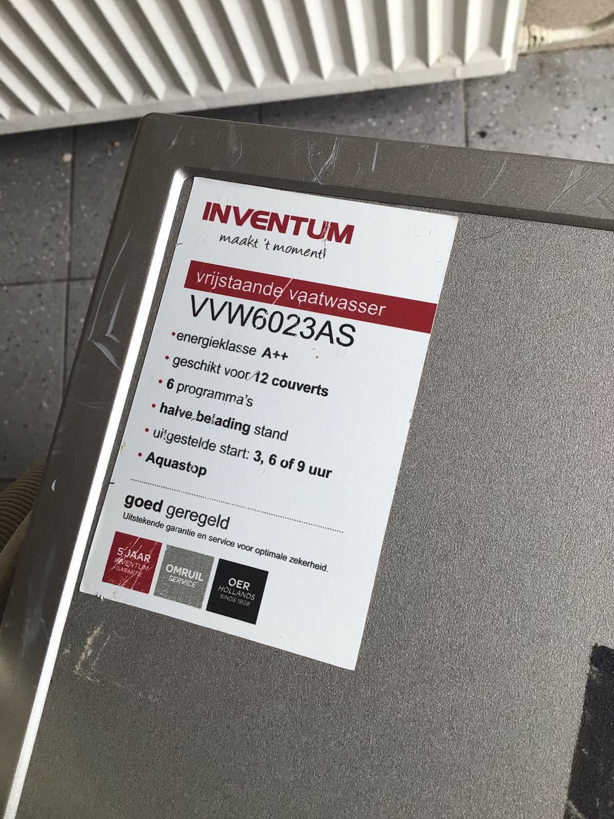 Goed werkende vaatwasser, Witgoed en Apparatuur, Vaatwasmachines, Ophalen, Gebruikt, Energieklasse A of zuiniger, 85 tot 90 cm