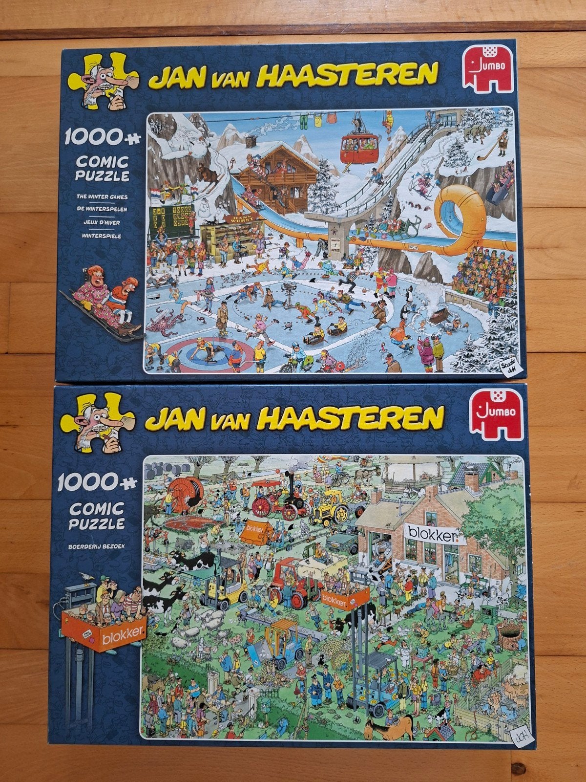 7 Jan van Haasteren puzzels 1000 stukjes, Ophalen of Verzenden, 500 t/m 1500 stukjes, Zo goed als nieuw, Legpuzzel