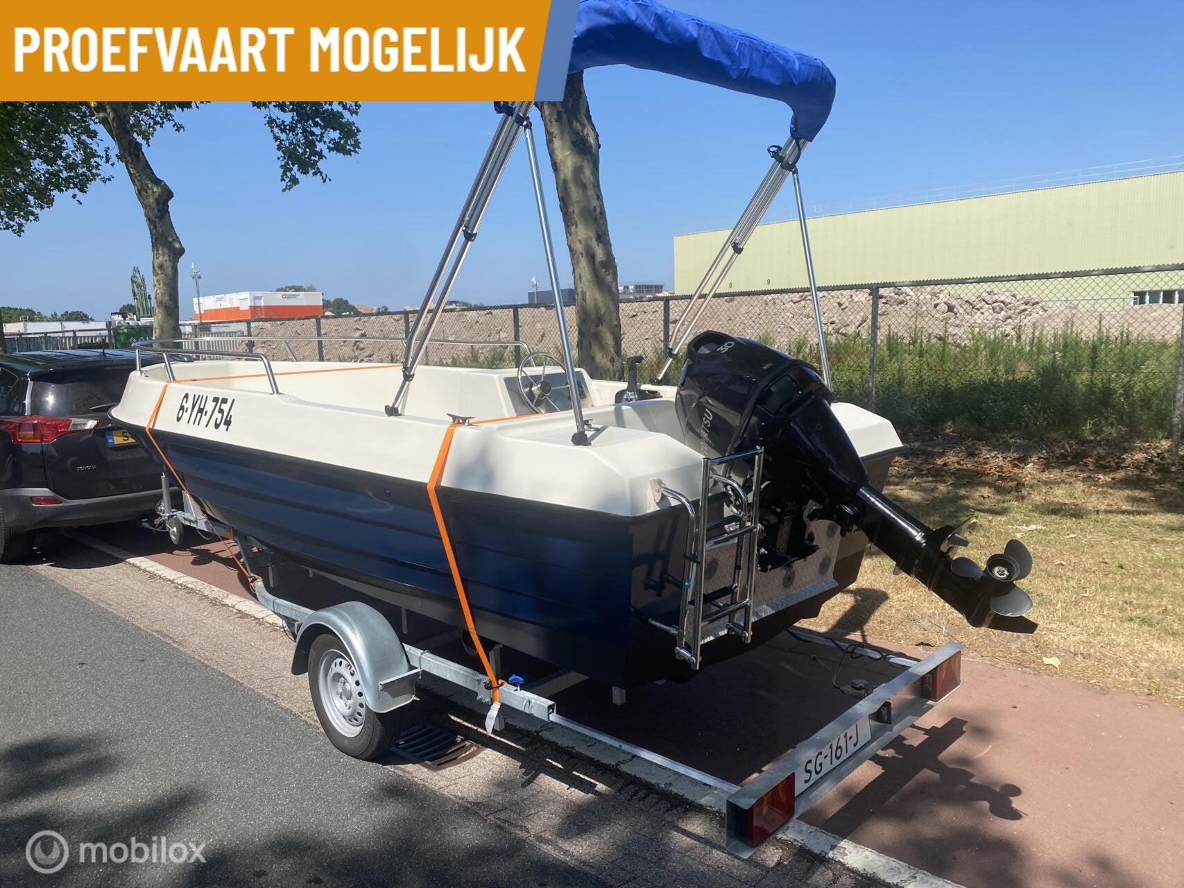 Console boot / 30 pk 4 takt / kussenset/ biminitop / trailer, Benzine, 30 tot 50 pk