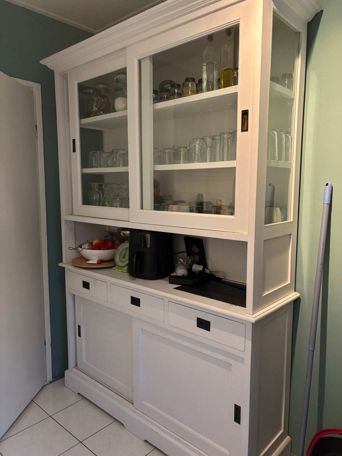 Witte buffetkast, Ophalen, Gebruikt, 25 tot 50 cm, 200 cm of meer