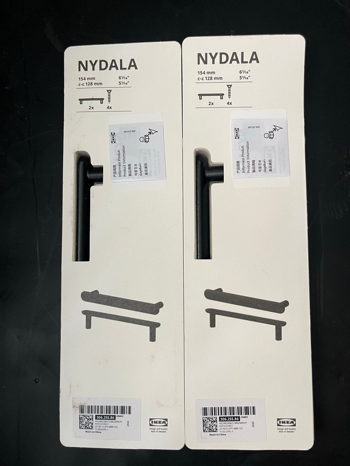 IKEA Nydala Handgrepen - Zwart (2 stuks), Ophalen of Verzenden, Nieuw