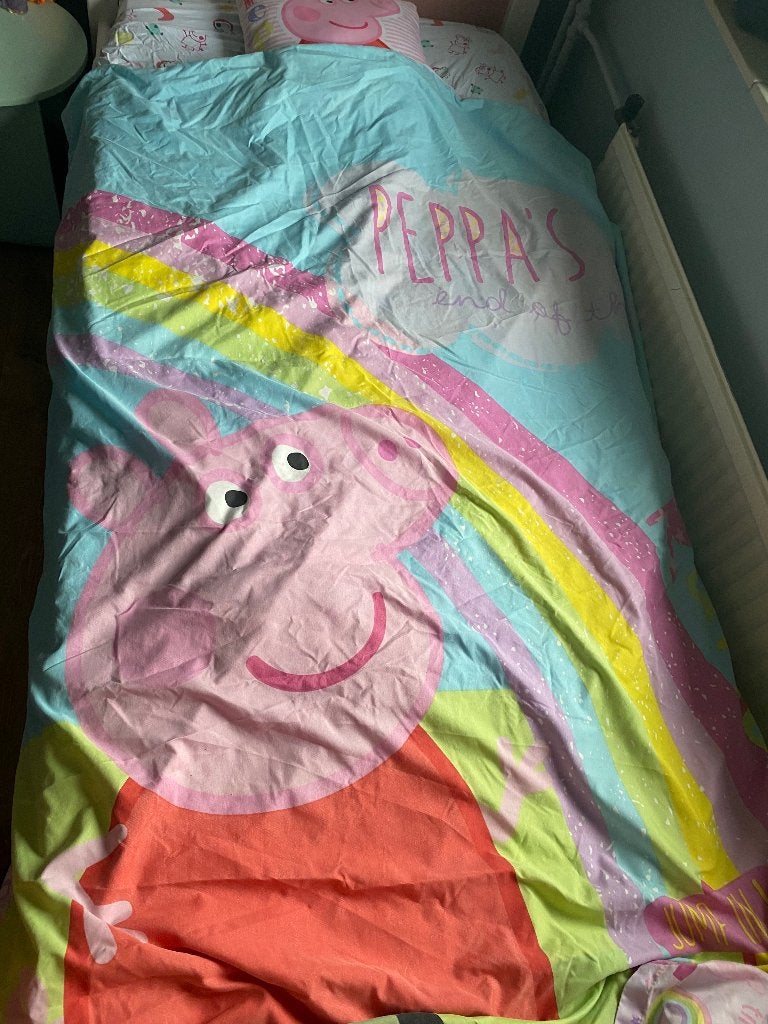 Beddengoed peppa pig kind extra kussen en kist, Ophalen, Gebruikt, Jongetje of Meisje, Wit