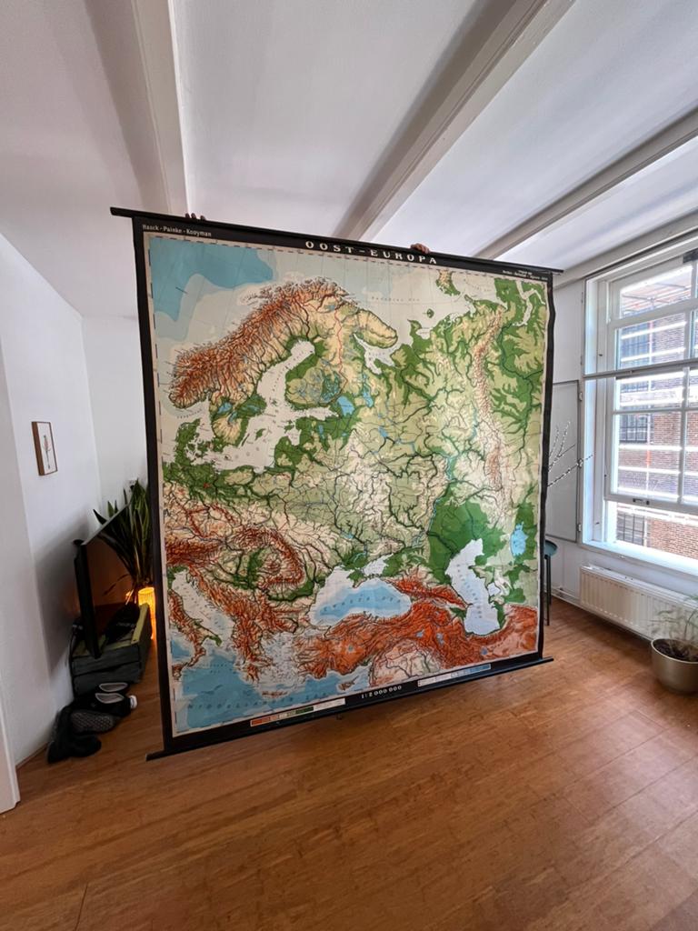 Vintage schoolkaart Oost-Europa (220 x 215 cm), Ophalen, Aardrijkskunde
