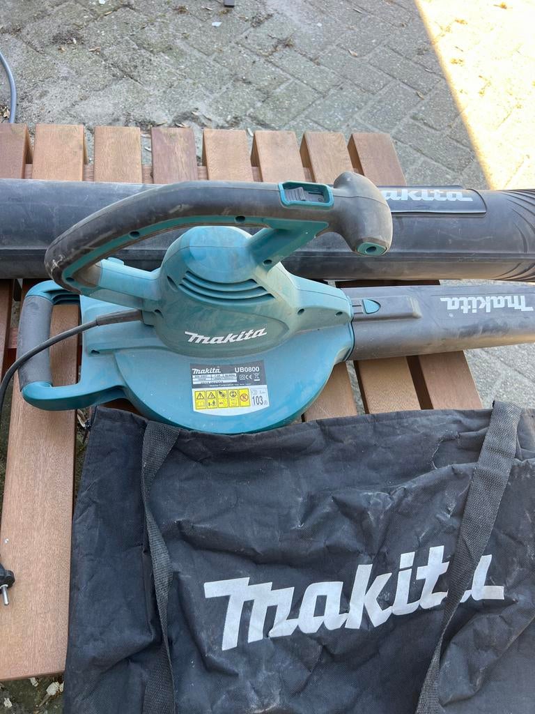 Makita UB0800 Elektrische Bladblazer met Zuigfunctie, Ophalen, Gebruikt, Handgedragen, Met opvangzak