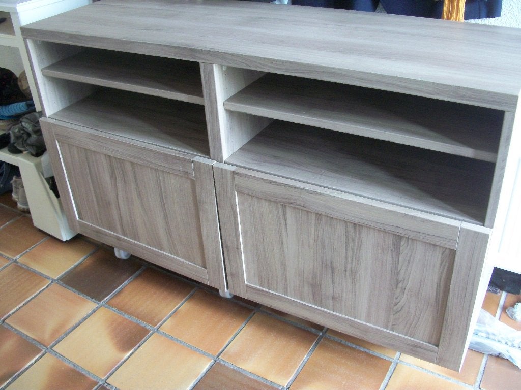 TV-meubel TV-kast - Ikea Besta Walnoot 120 x 40 x 65 - zgan, Ophalen, 100 tot 150 cm, Zo goed als nieuw, Minder dan 100 cm