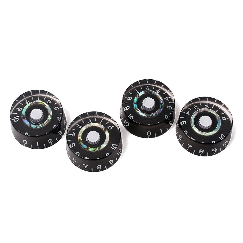 (4pcs) speed knobs zwart parelmoer les paul, Moku Custom Guitars, Nieuw, 4613CB, Ophalen of Verzenden