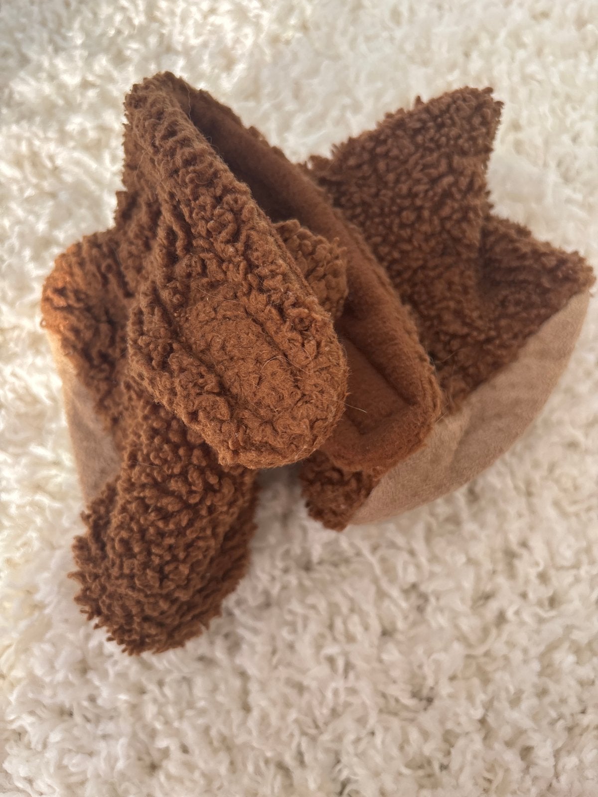 Footwarmers 3-9m HEMA Schattige bruine slofjes voor baby's, Ophalen of Verzenden, Zo goed als nieuw, Jongetje of Meisje, Slofjes