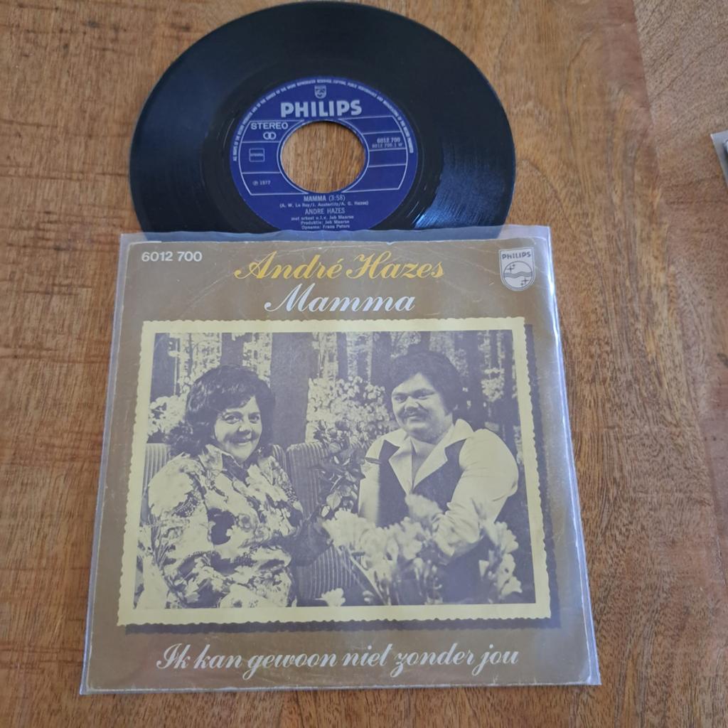André Hazes - Mamma / Ik kan gewoon niet zonder jou Single, Ophalen, Gebruikt, Fotohoes, 7 inch