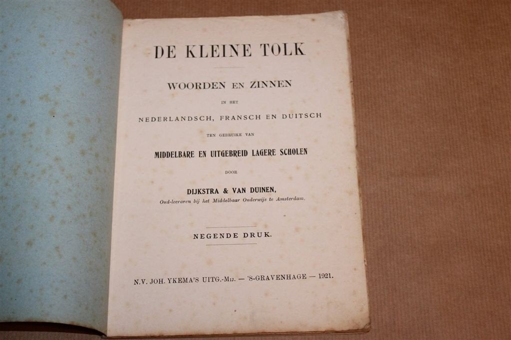 De Kleine Tolk — Woorden en Zinnen in Frans en Duits 1921, Ophalen of Verzenden