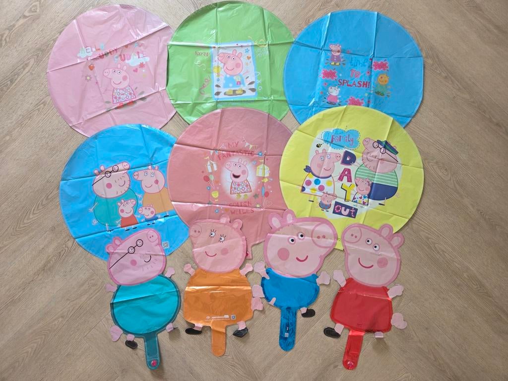Peppa Pig * set van 10 folie ballonnen, Ophalen of Verzenden, Nieuw, Versiering, Verjaardag