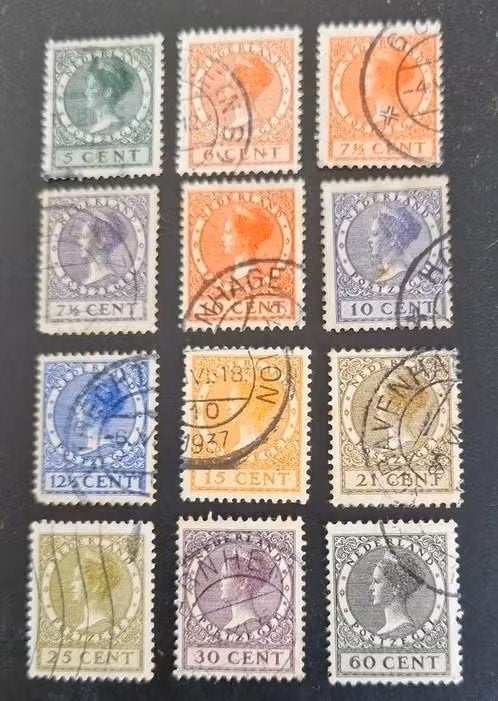 Nederland 1926 - nvph177-198 - Koningin Wilhelmina - WM ab1, Ophalen of Verzenden, Na 1940, Gestempeld