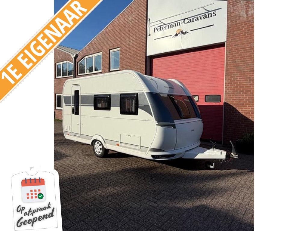 Hobby De Luxe 440 SF Incl. Airco en Voortent, Serviceluik, Hobby, Bedrijf, Treinzit