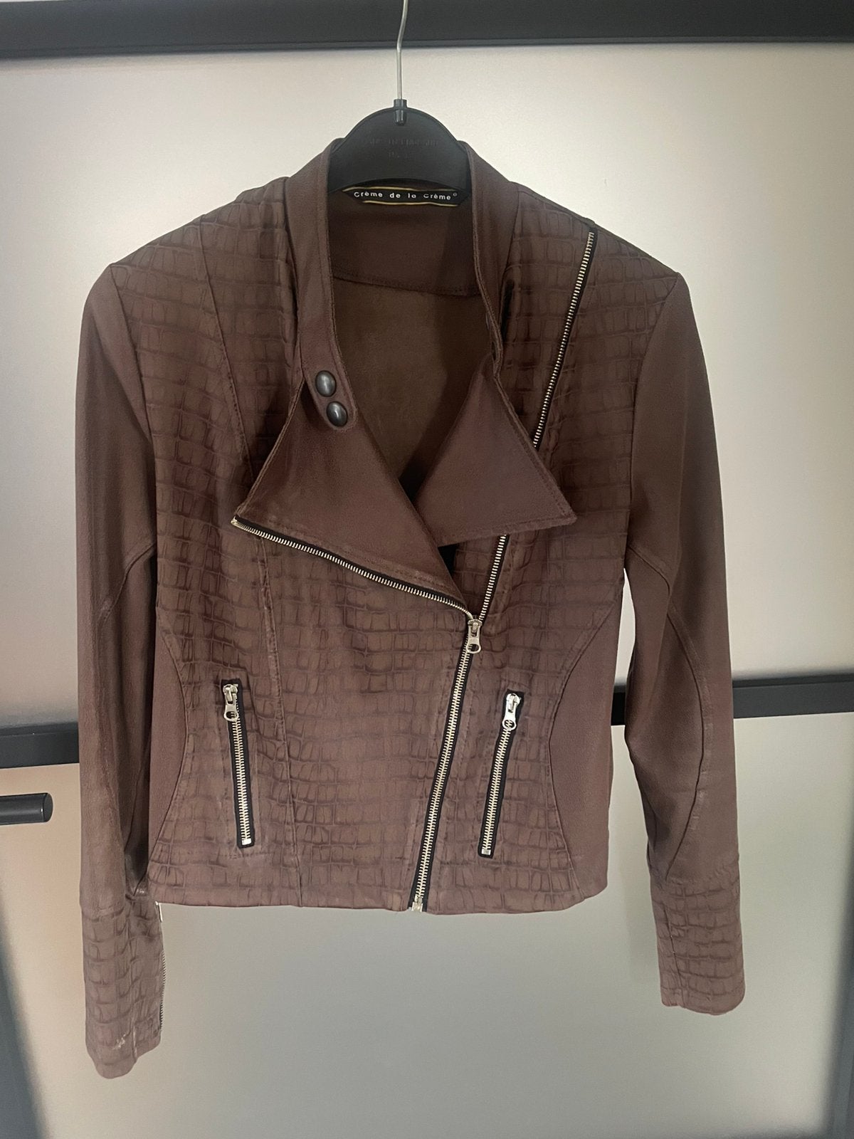 Crème de la creme bikerjack, Kleding | Dames, Ophalen of Verzenden, Zo goed als nieuw, Beige