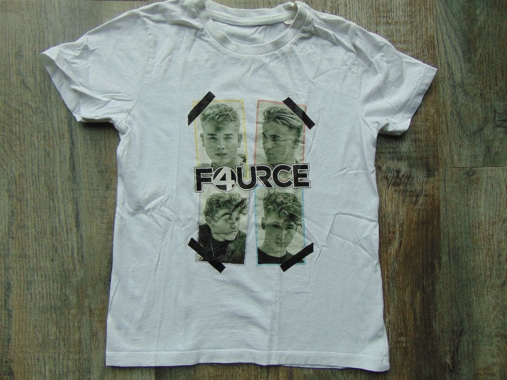 Set 2x Fource T-shirt maat 122 / 128 shirt roze + wit, Meisje, Ophalen of Verzenden, Zo goed als nieuw, Shirt of Longsleeve