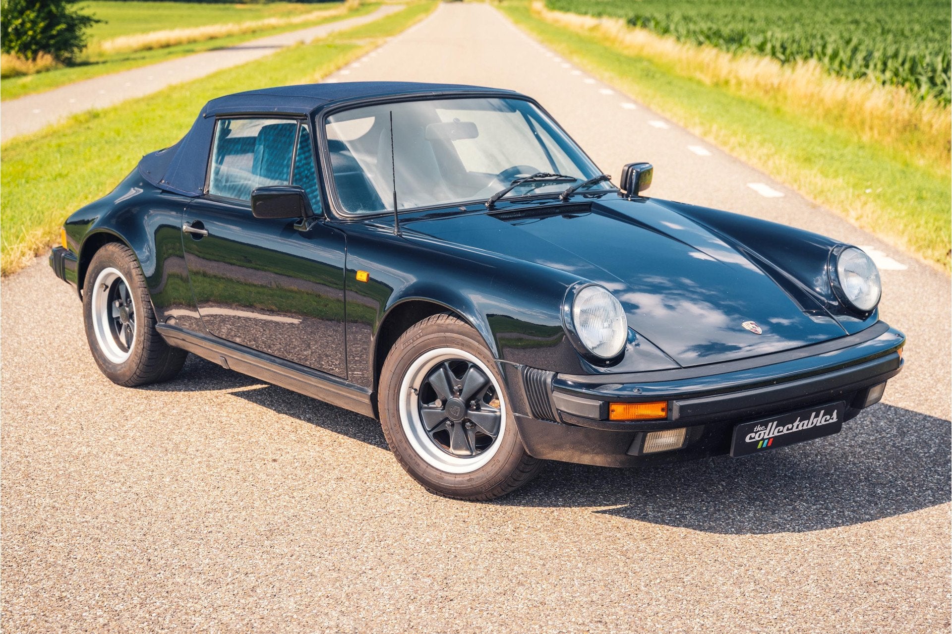 Porsche 911 Cabrio 3.2 231pk (bj 1986), Auto's, Cabriolet, Blauw, Leder, Bedrijf