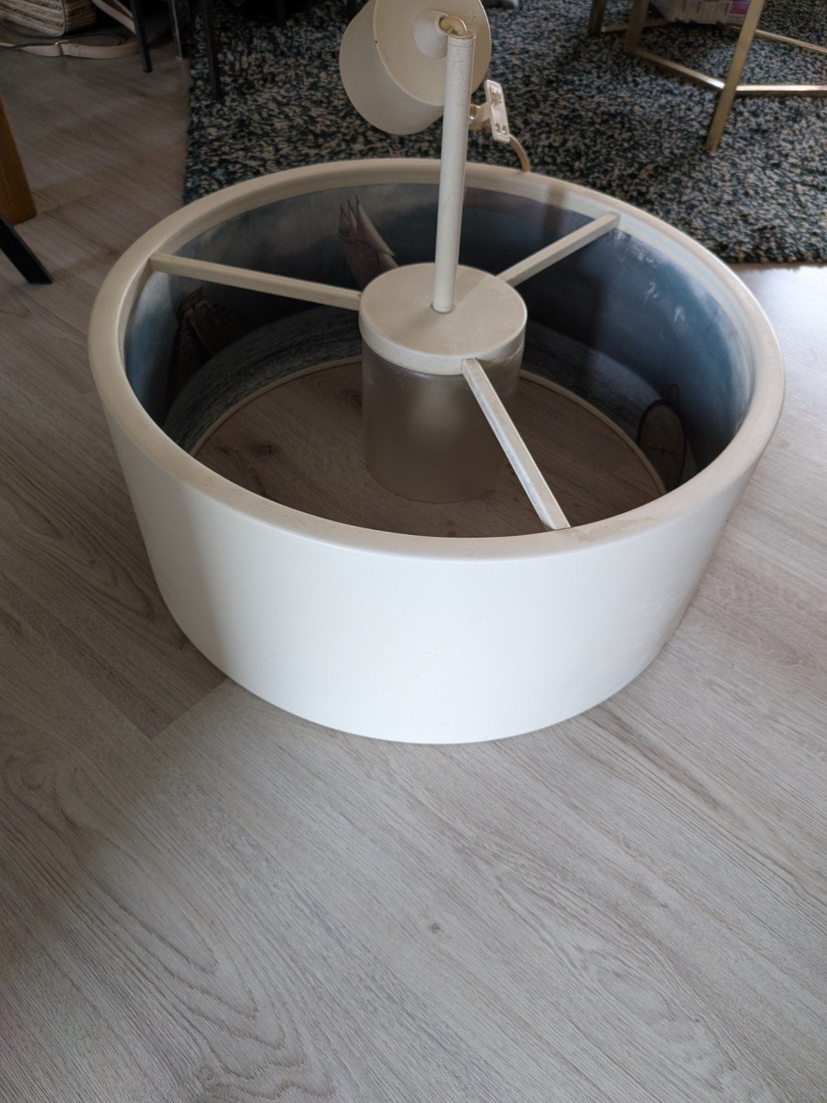 Unieke hanglamp met surrealistische afbeeldingen, Ophalen, Gebruikt, Metaal, Surrealistisch, Modern, Uniek