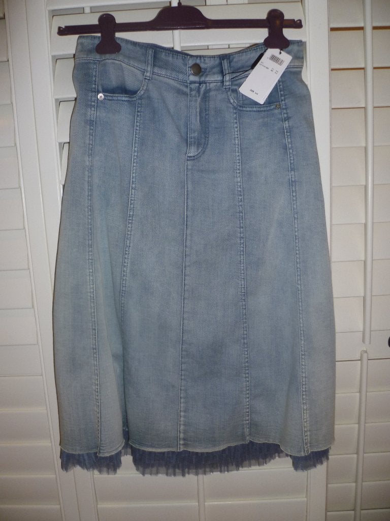 Marccain jeansrok N3 met onderrok NIEUW, Ophalen of Verzenden, Nieuw, Maat 38/40 (M), Onder de knie