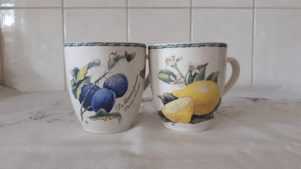 Janneke Brinkman. Botanica stenen bekers met fruitmotief., Steen, Overige merken, Zo goed als nieuw, Overige stijlen
