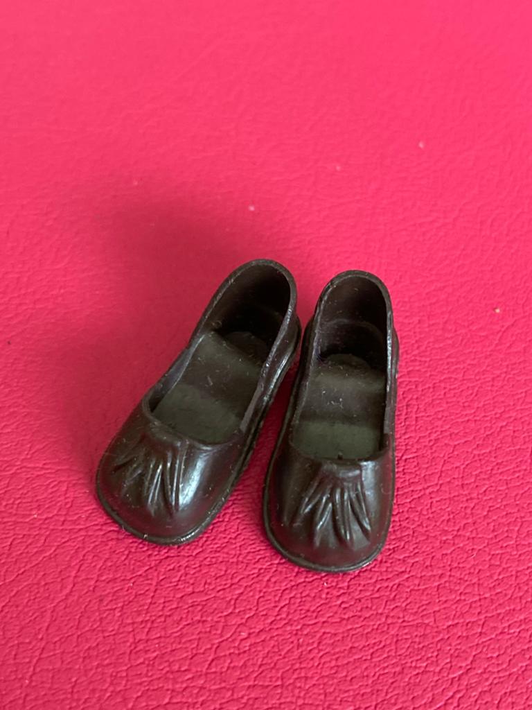 Vintage Sindy Pedigree 80 s bruine lelie  schoenen no Barbie, Ophalen of Verzenden