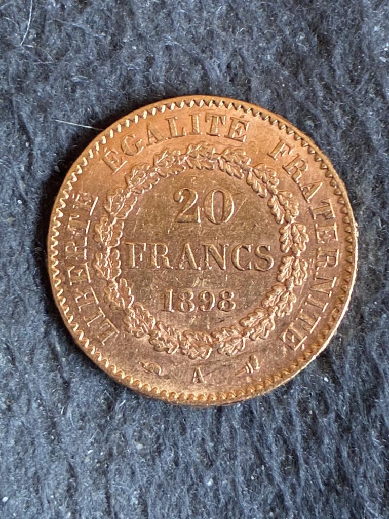 20 francs 1898 A Frankrijk goud, Ophalen of Verzenden, Frankrijk, Losse munt, Goud
