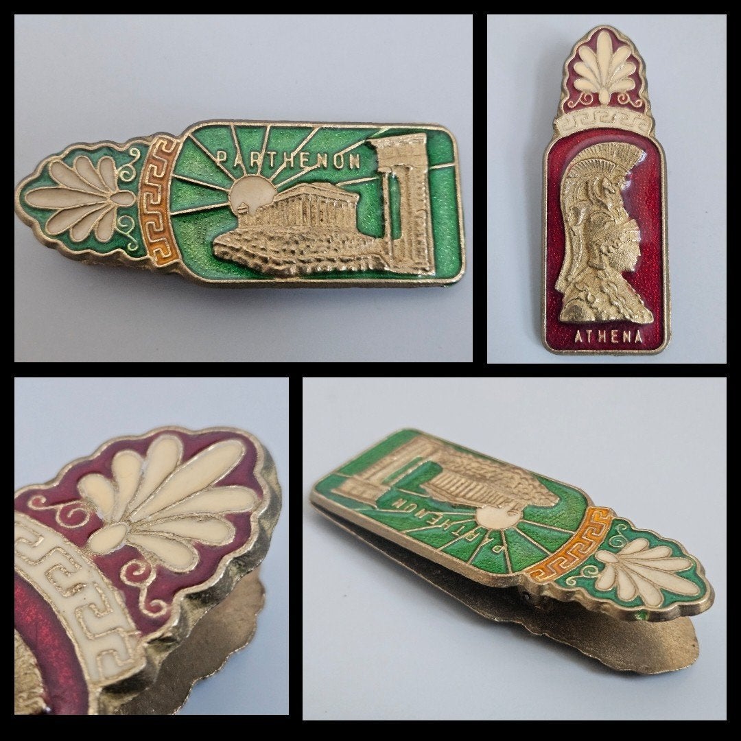 Griekenland,  koperen paperclip met emaille, Ophalen of Verzenden, Koper
