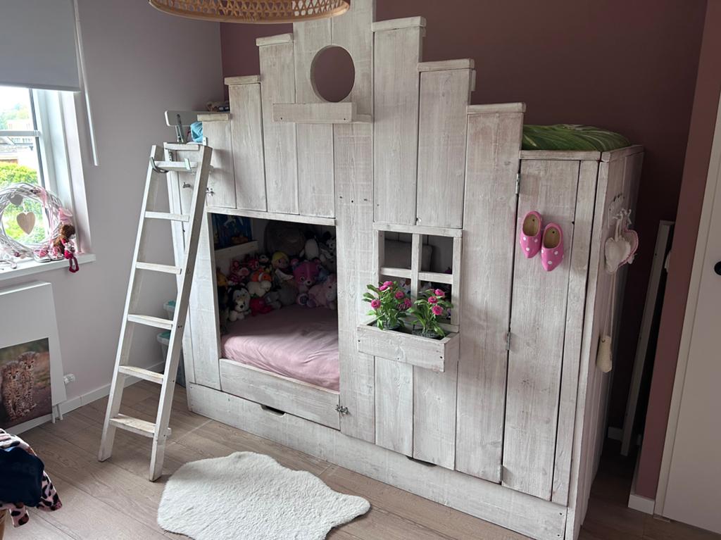Uniek Vogelhuis Bed - Kinderbed met Speelruimte, Ophalen, Gebruikt, 90 cm, Eenpersoons