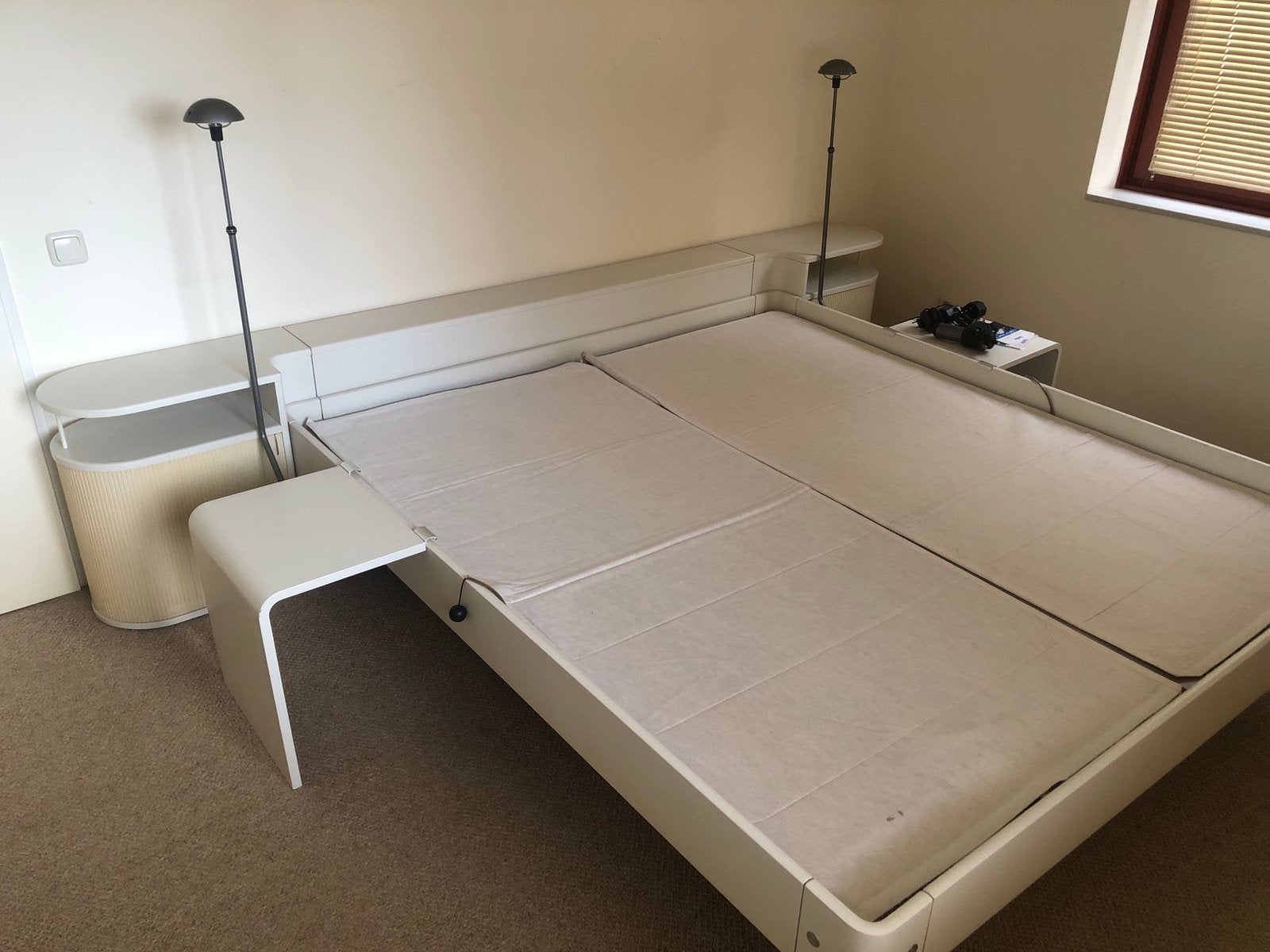 2 persoonsbed Auping Auronde wit compleet 2x 90x200 Aureo, Huis en Inrichting, Slaapkamer | Bedden, Ophalen, Wit, Tweepersoons
