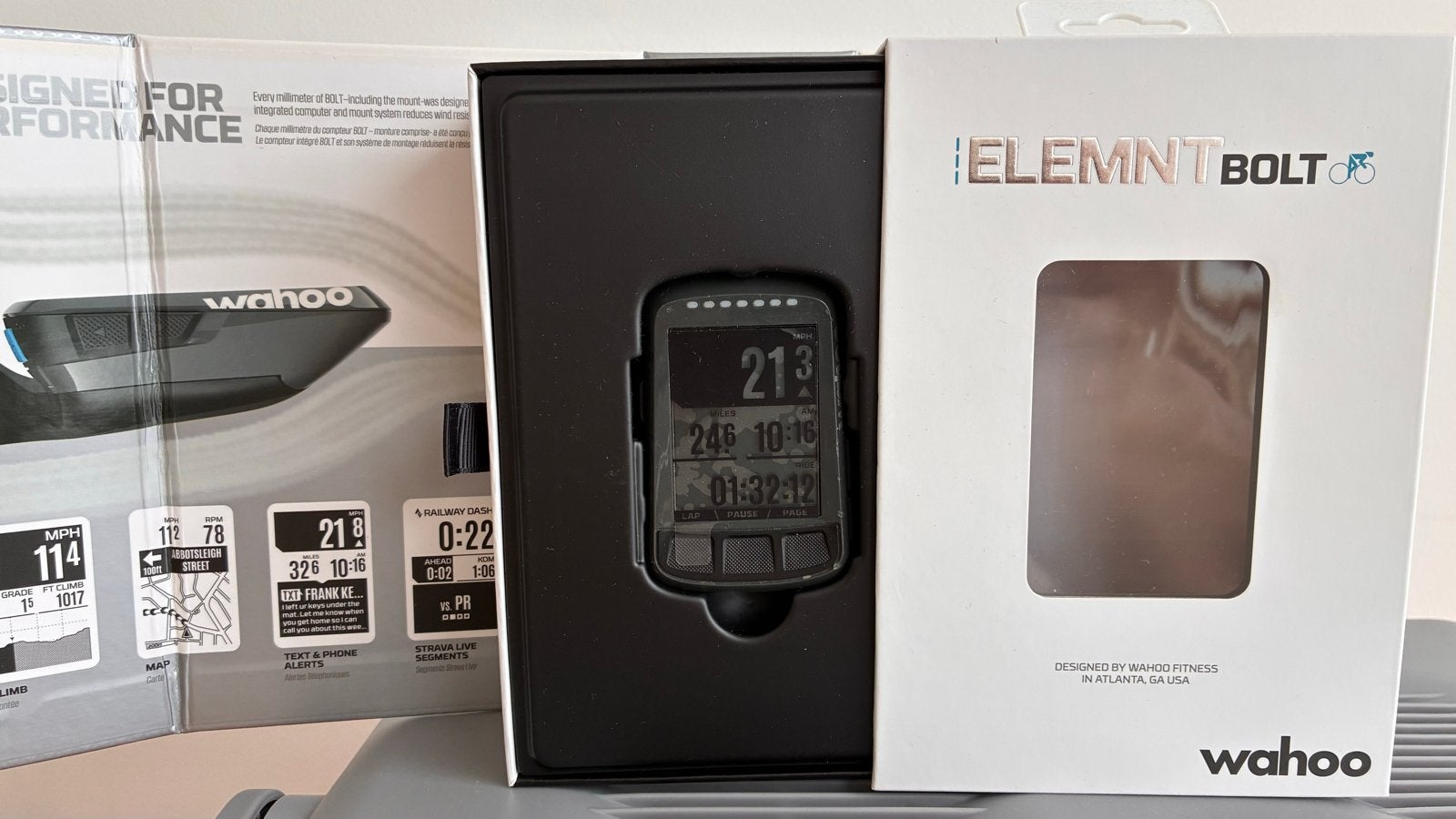 Wahoo ELEMNT BOLT GPS Fietscomputer - Zo goed als nieuw, Ophalen of Verzenden, Draadloos, Gebruikt