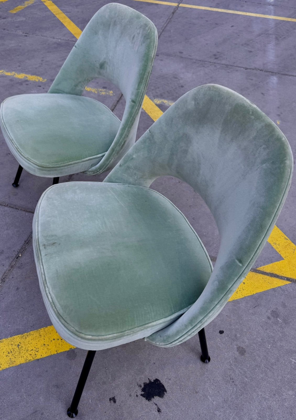 Knoll Saarinen mid-century dining chairs, Huis en Inrichting, Stoelen, Ophalen, Gebruikt, Blauw, Vier